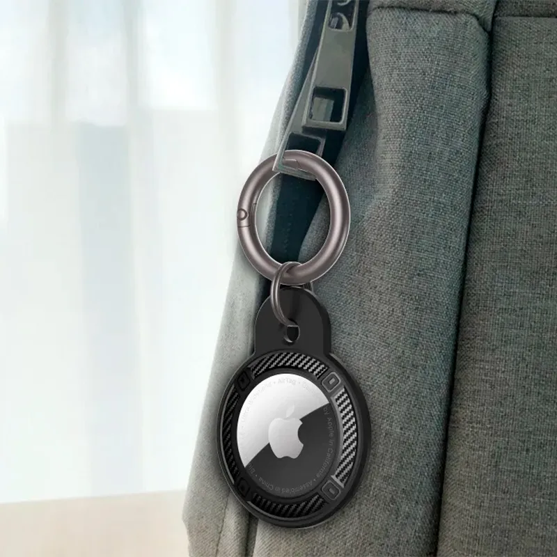 Circular Carbon Fiber Fob Case for AirTag - Image 3