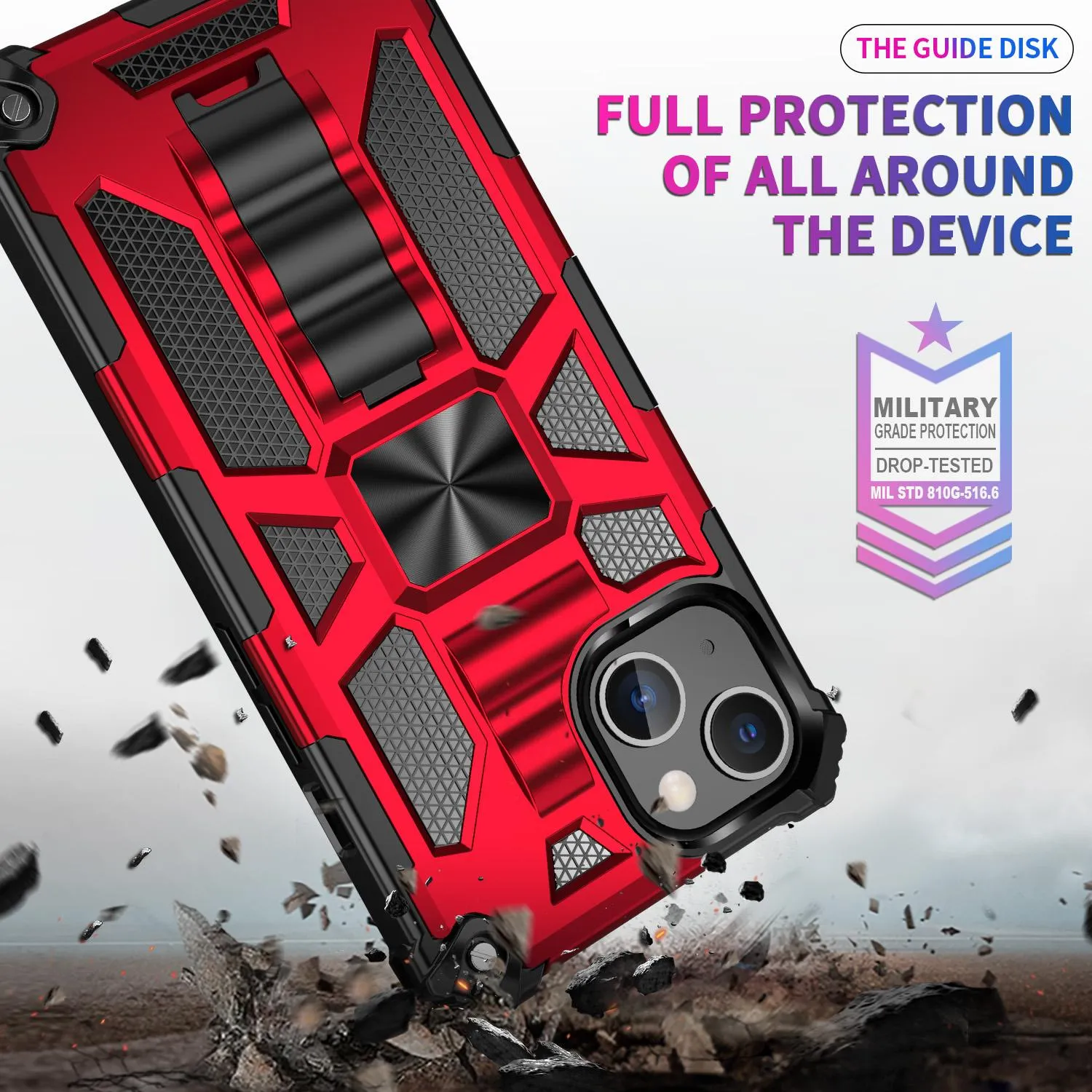 Apple iPhone 13 Pro Armor Case Kickstand & Magnetic Mount - Image 4