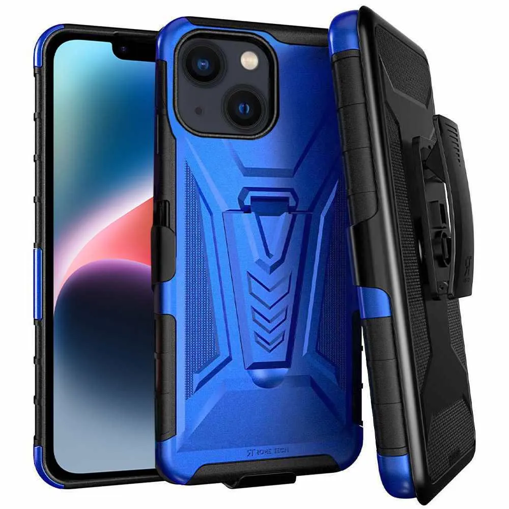 Apple iPhone 14 Dual-Layer Holster Case with Kickstand - Image 7