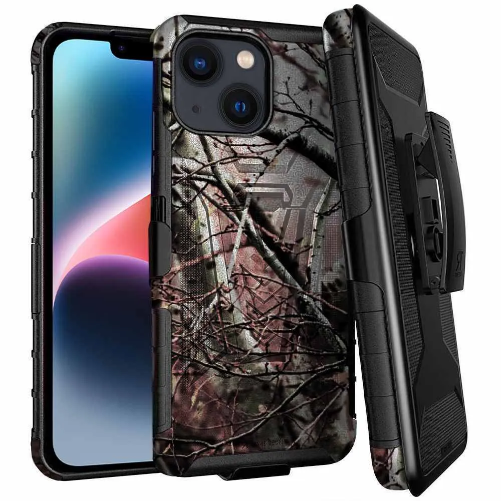 Apple iPhone 14 Dual-Layer Holster Case with Kickstand - Image 9