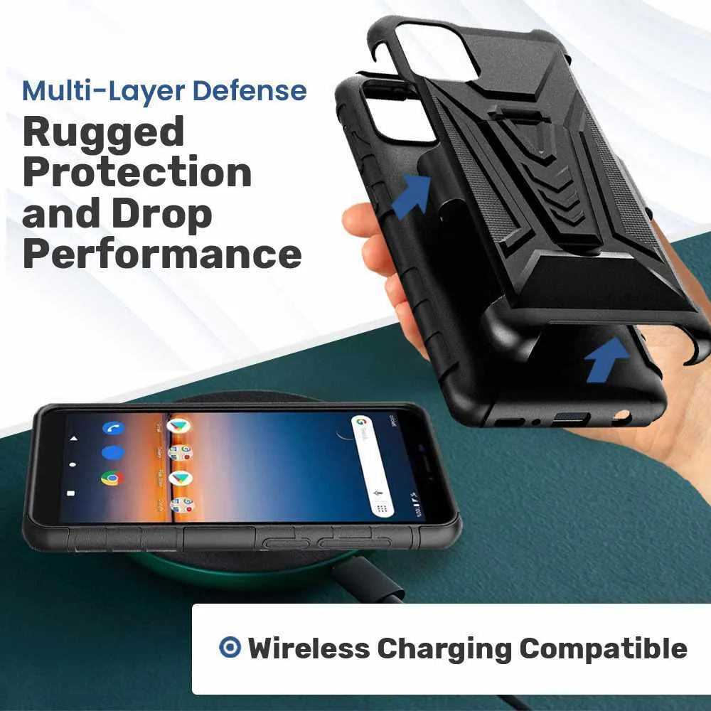 Apple iPhone 14 Plus Dual-Layer Holster Case with Kickstand - Image 6