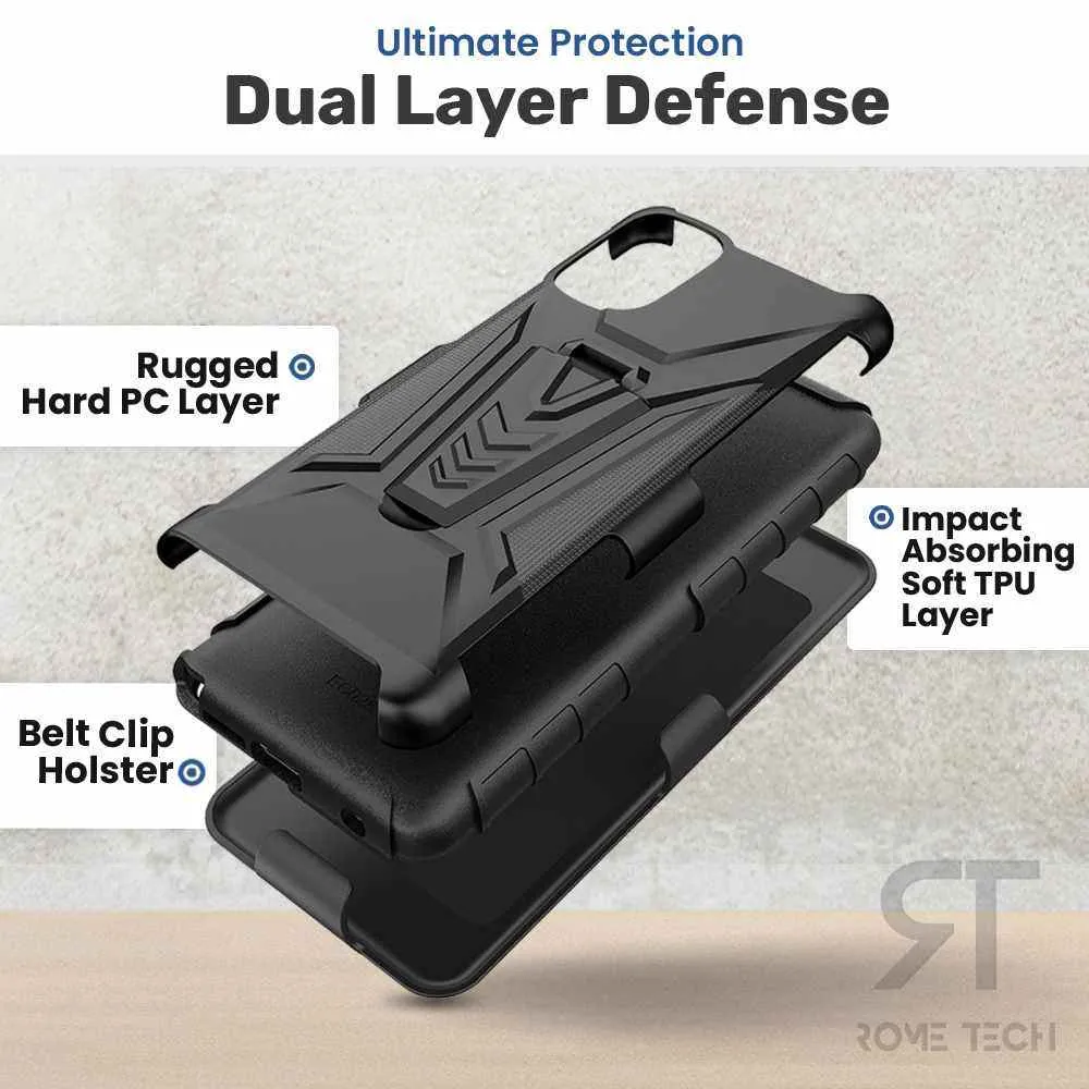 Apple iPhone 14 Pro Dual-Layer Holster Case with Kickstand - Image 4