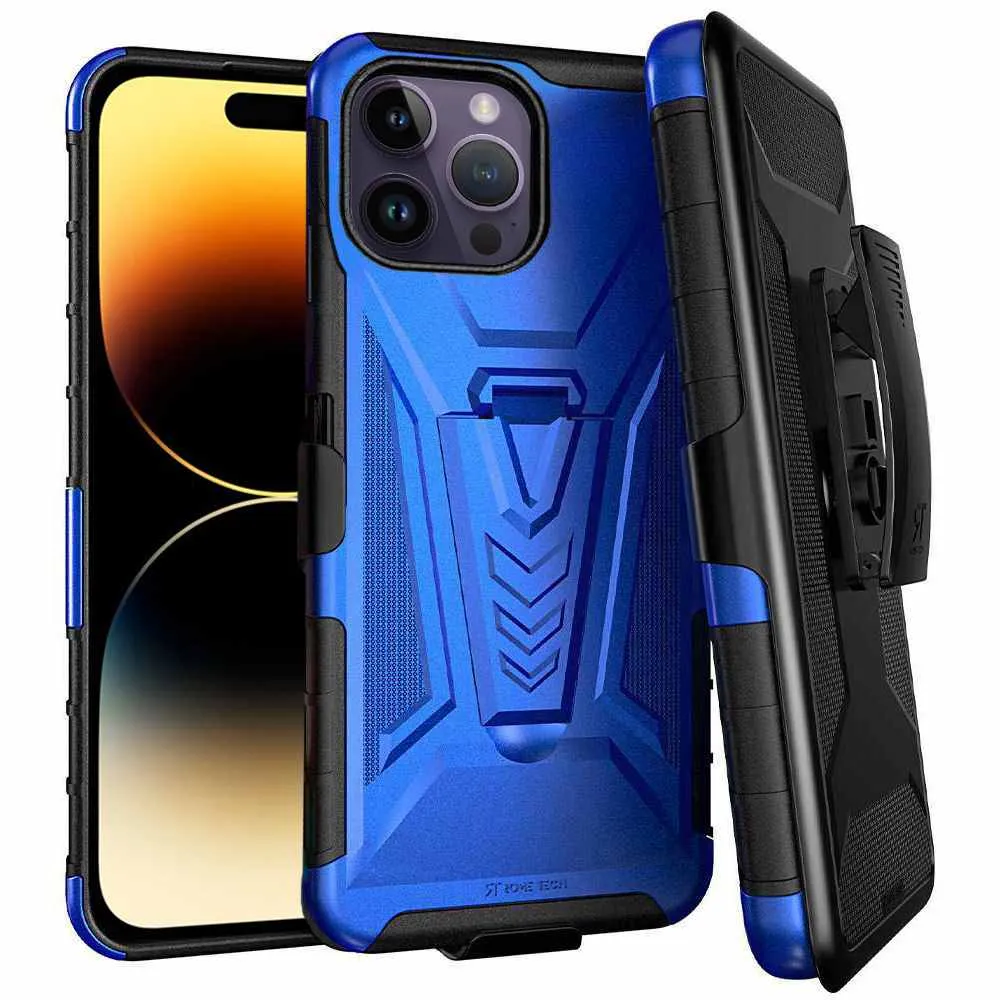 Apple iPhone 14 Pro Dual-Layer Holster Case with Kickstand - Image 7