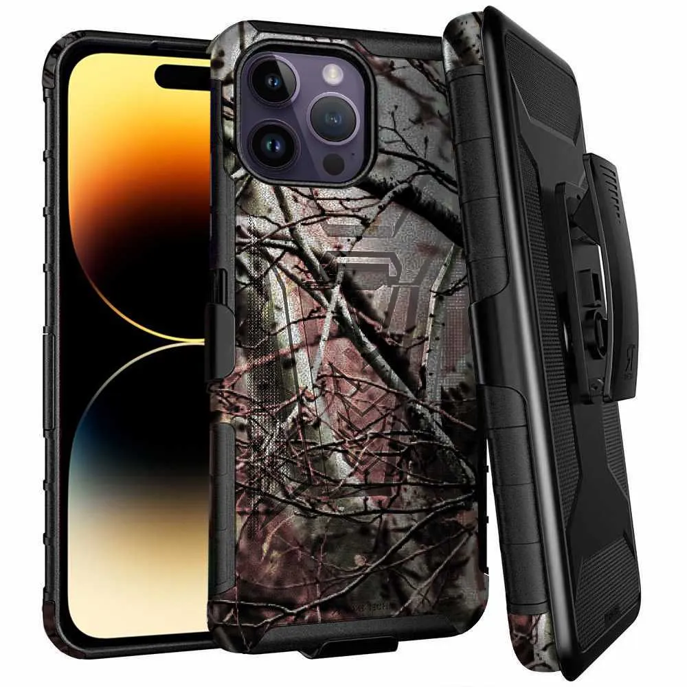 Apple iPhone 14 Pro Dual-Layer Holster Case with Kickstand - Image 9