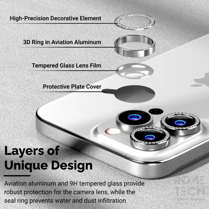 Apple iPhone 14 Pro Max (2022) Camera Lens Protector Bling Diamond Lens - Image 3