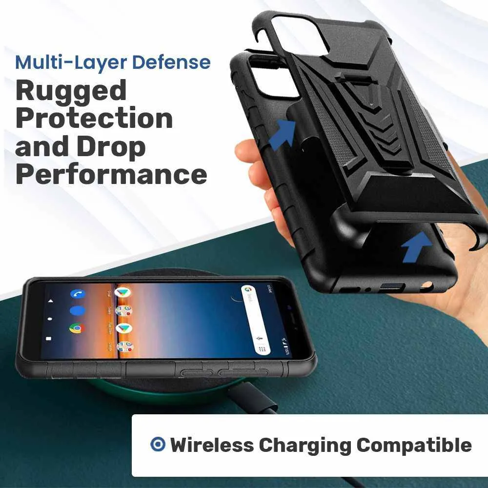 Apple iPhone 14 Pro Max Dual-Layer Holster Case with Kickstand - Image 6