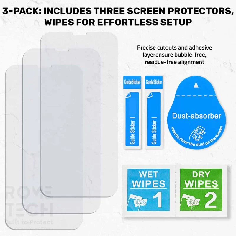 Apple iPhone 14 Pro Screen Protector 3-Pack Tempered Glass - Image 5