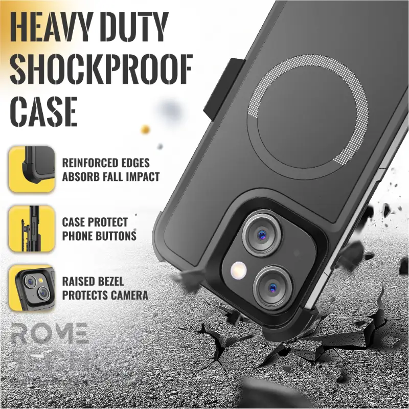 Apple iPhone 15 Plus Rugged Dual-Layer Holster Case with MagSafe - Image 6