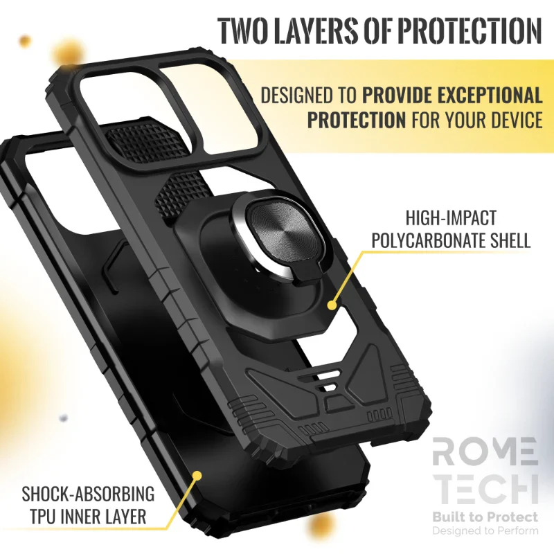 Apple iPhone 15 Pro Max Armor Magnetic Case with Ring & Magnetic Mount - Image 3