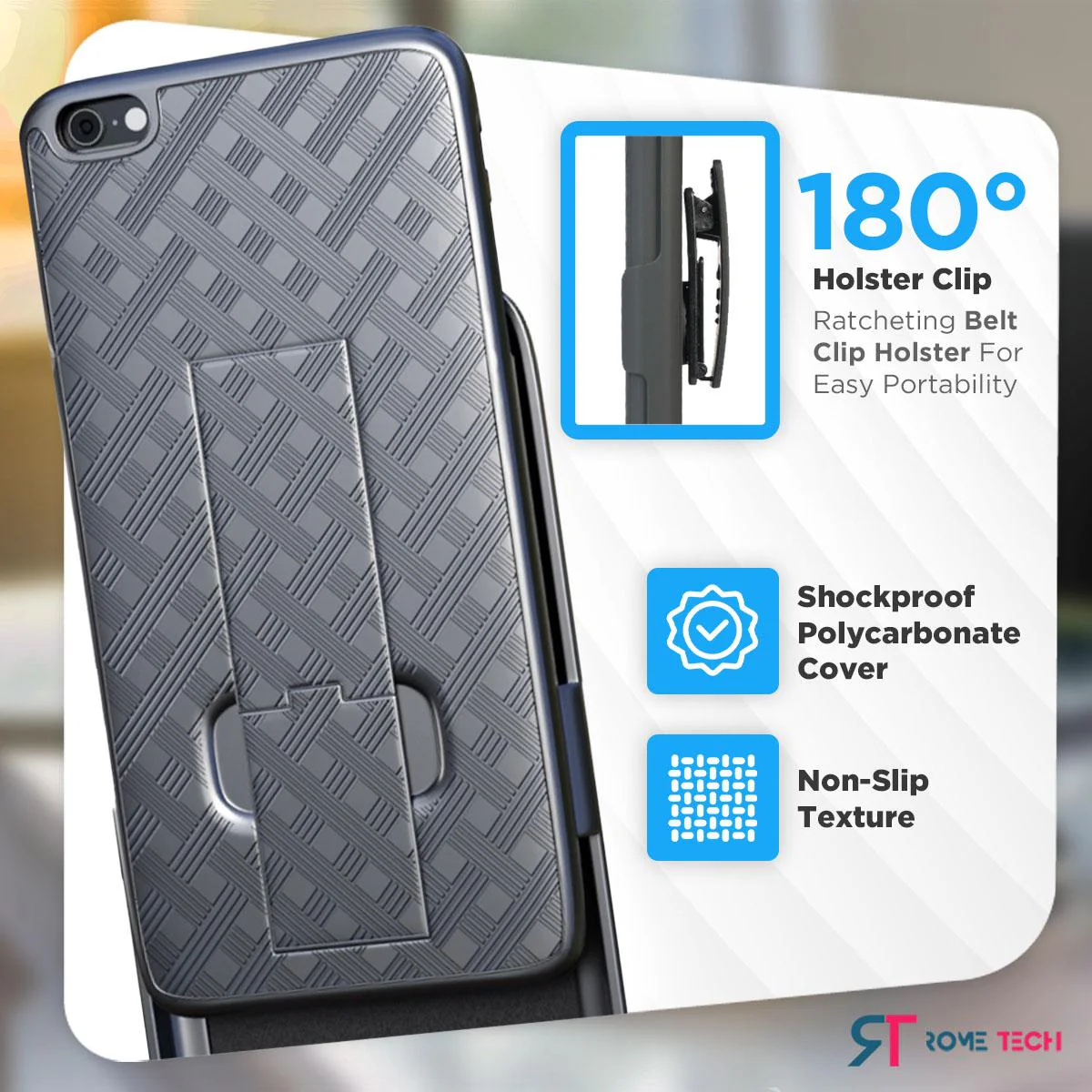Apple iPhone 6 & iPhone 6s Belt Clip Holster Phone Case - Image 3