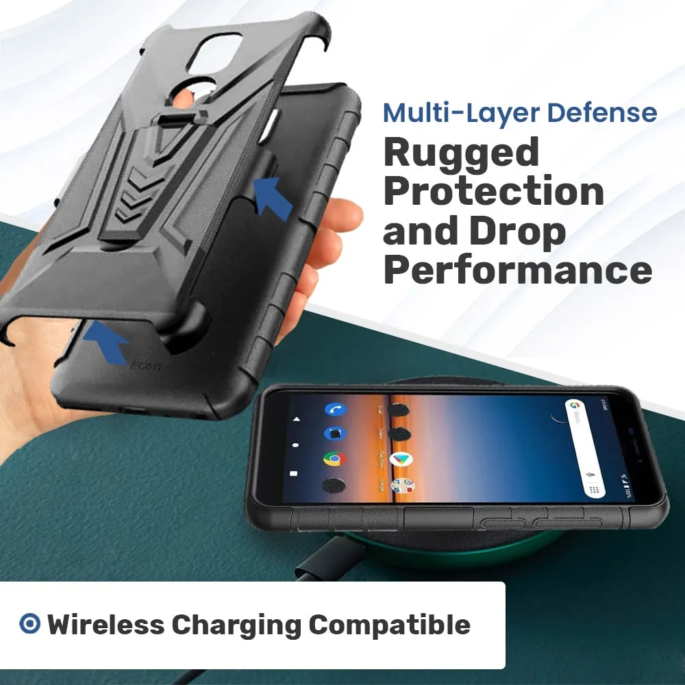 AT&T Motivate 2 / Cricket Icon 3 Dual-Layer Holster Case with Kickstand - Image 6