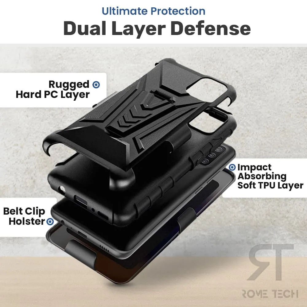 BLU G91 / V91 Dual-Layer Holster Case with Kickstand - Image 4