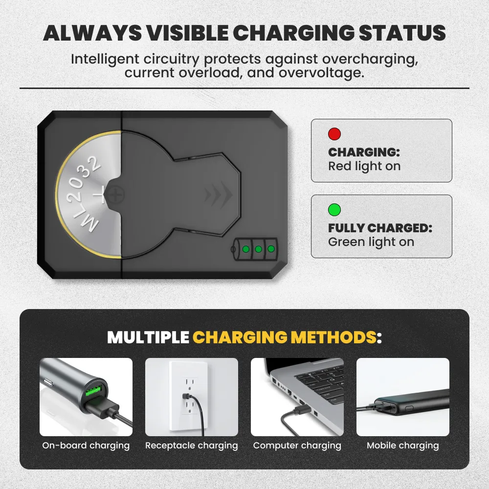 Coin Cells Battery ML1220 ML2016 ML2020 ML2032 USB C Battery Charger - Image 3