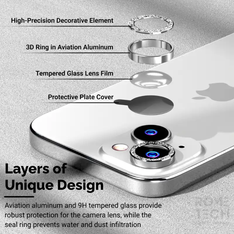 Apple iPhone 14 Plus (2022) Camera Lens Protector Glitter Powder Lens - Image 3