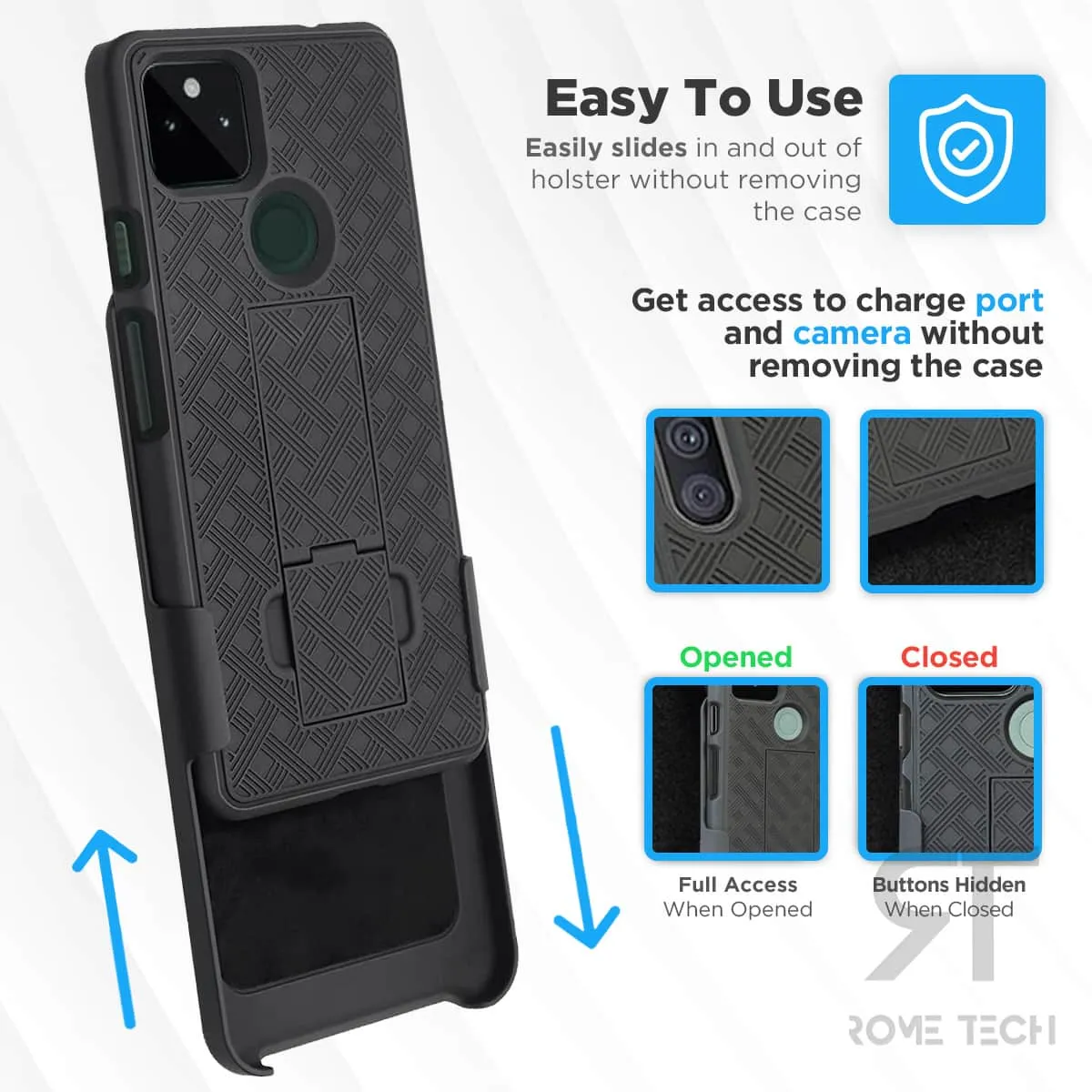 Google Pixel 5a 5G Belt Clip Holster Phone Case - Image 4