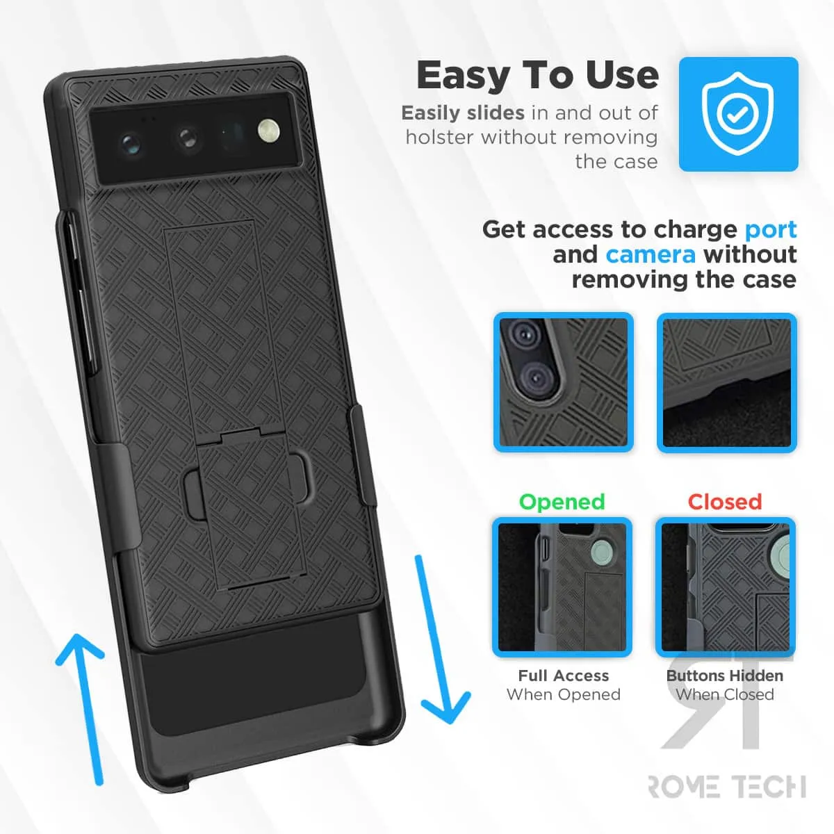Google Pixel 6 Pro Belt Clip Holster Phone Case - Image 4
