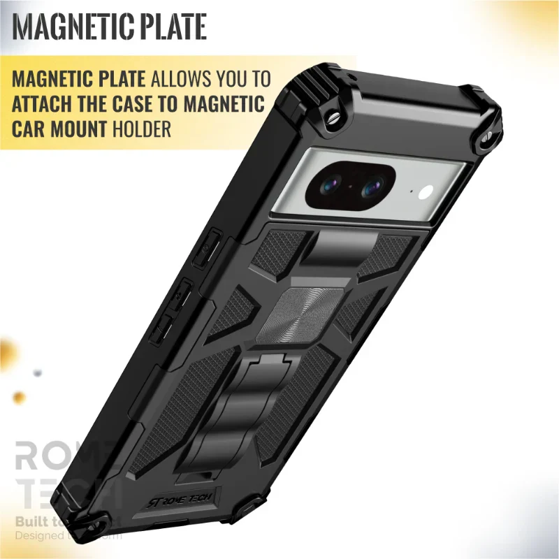 Google Pixel 8 Armor Case with Kickstand & Magnetic Mount - Image 4