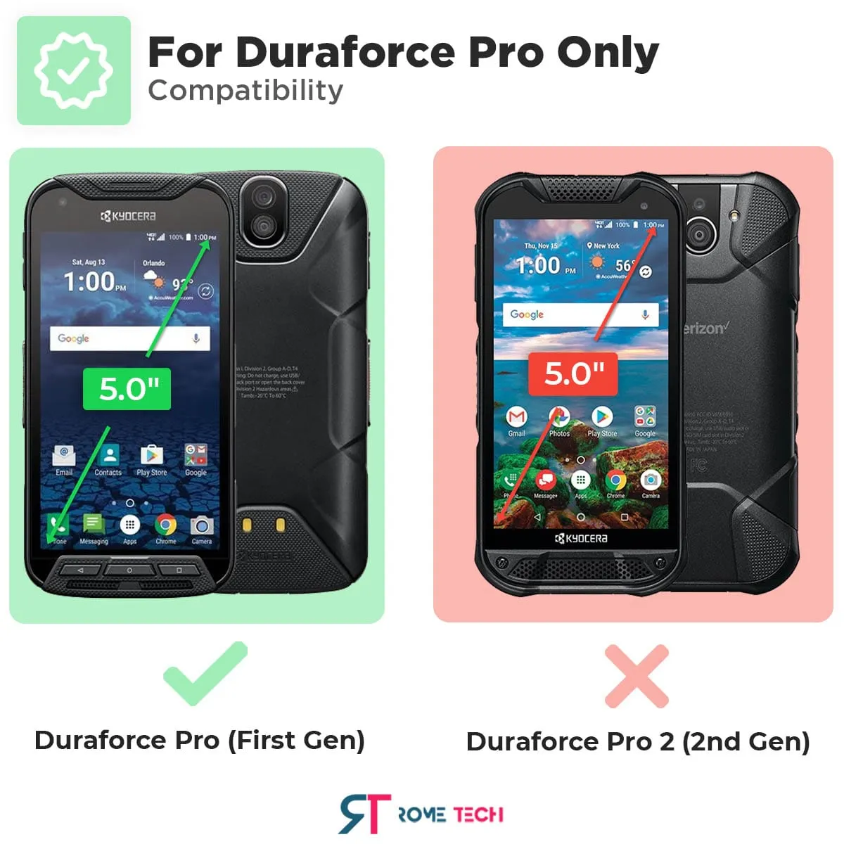 Kyocera DuraForce Pro E6800 E6820 Belt Clip Holster Phone Case - Image 2