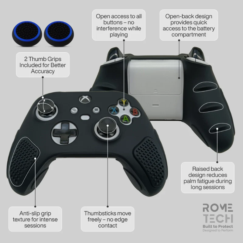 Microsoft Xbox Controller Series X/S (2024/2023) Silicone Protective Anti-Slip Cover with 2 Joystick Caps - Image 4