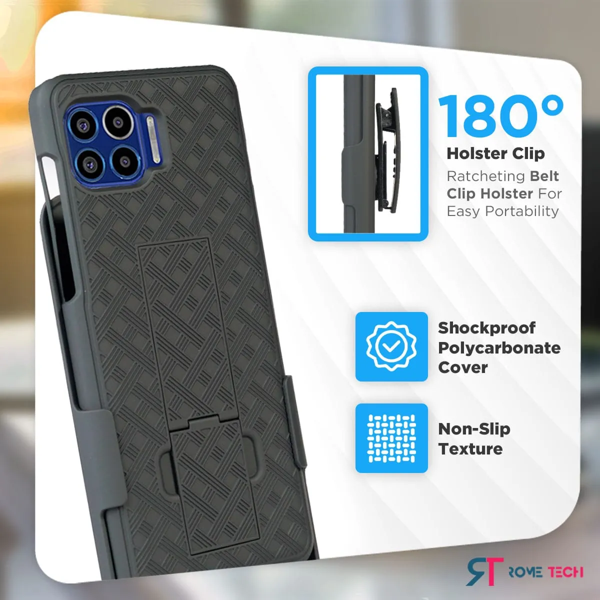 Motorola Moto One 5G Belt Clip Holster Phone Case - Image 3