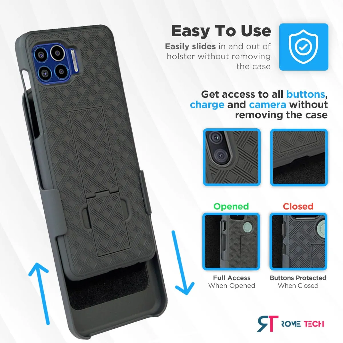 Motorola Moto One 5G Belt Clip Holster Phone Case - Image 4