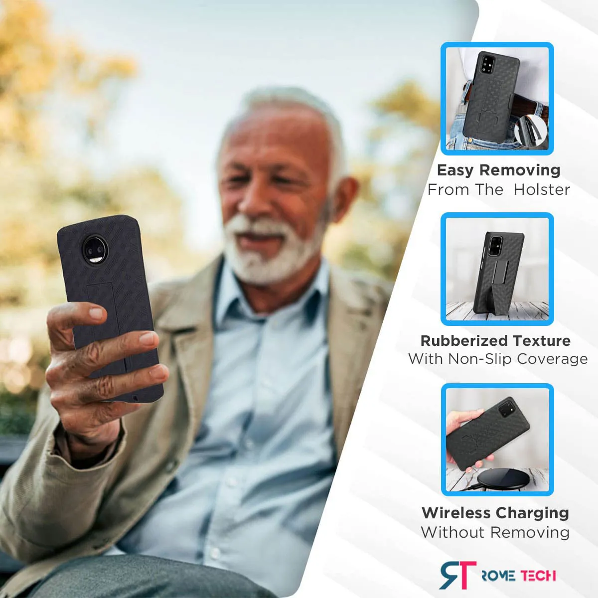 Motorola Moto Z2 Force / Z2 Play Belt Clip Holster Phone Case - Image 4