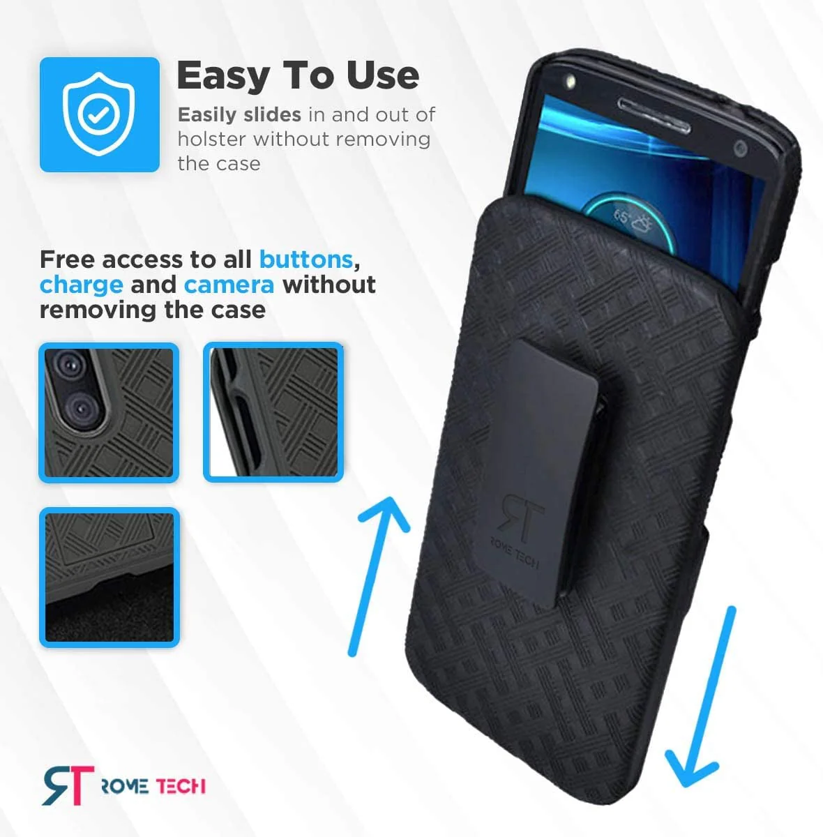 Motorola Droid Turbo 2 5.4" (2015) Belt Clip Holster Phone Case - Image 4