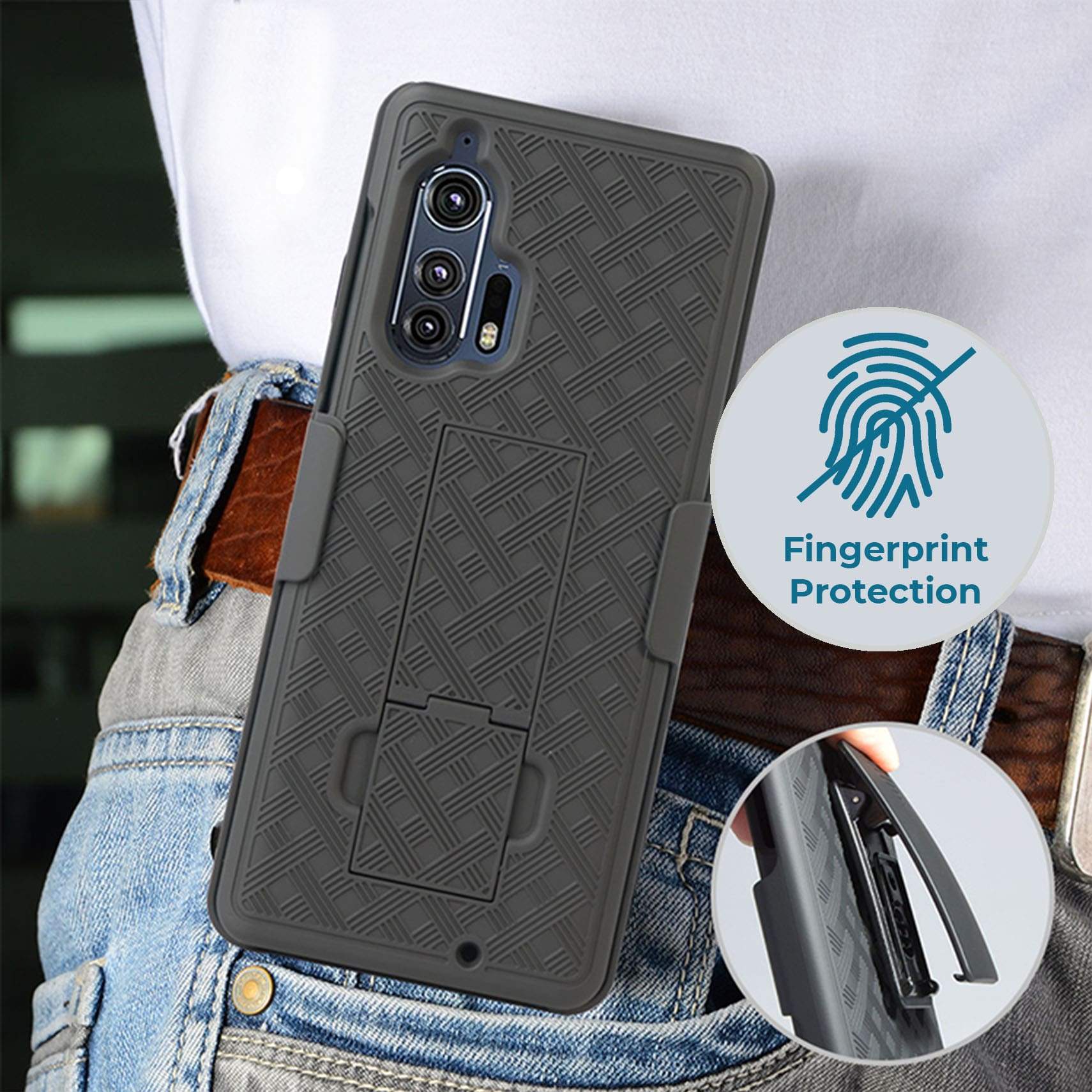Motorola Moto Edge Plus 6.7" (2020) Belt Clip Holster Phone Case - Image 9