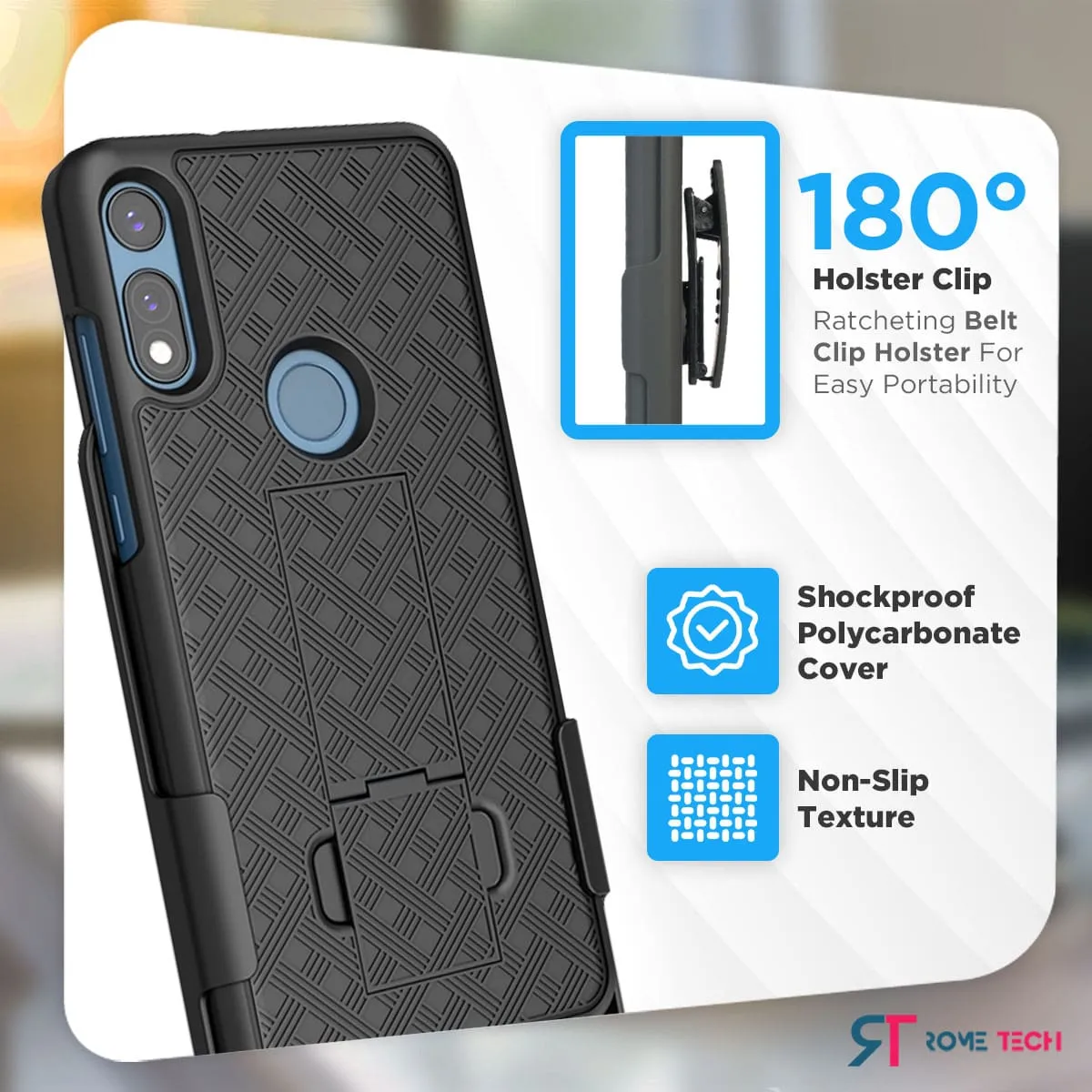 Motorola Moto E Belt Clip Holster Phone Case - Image 3