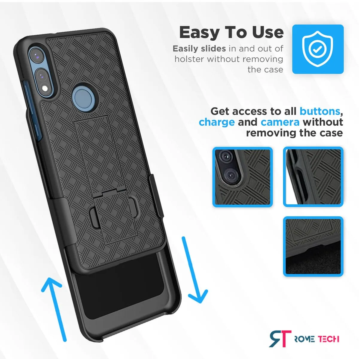 Motorola Moto E Belt Clip Holster Phone Case - Image 4