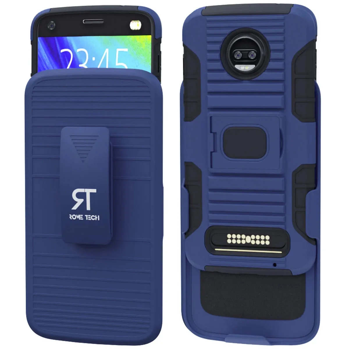 Motorola Moto Z2 Play Dual-Layer Holster Case with Kickstand - Image 7