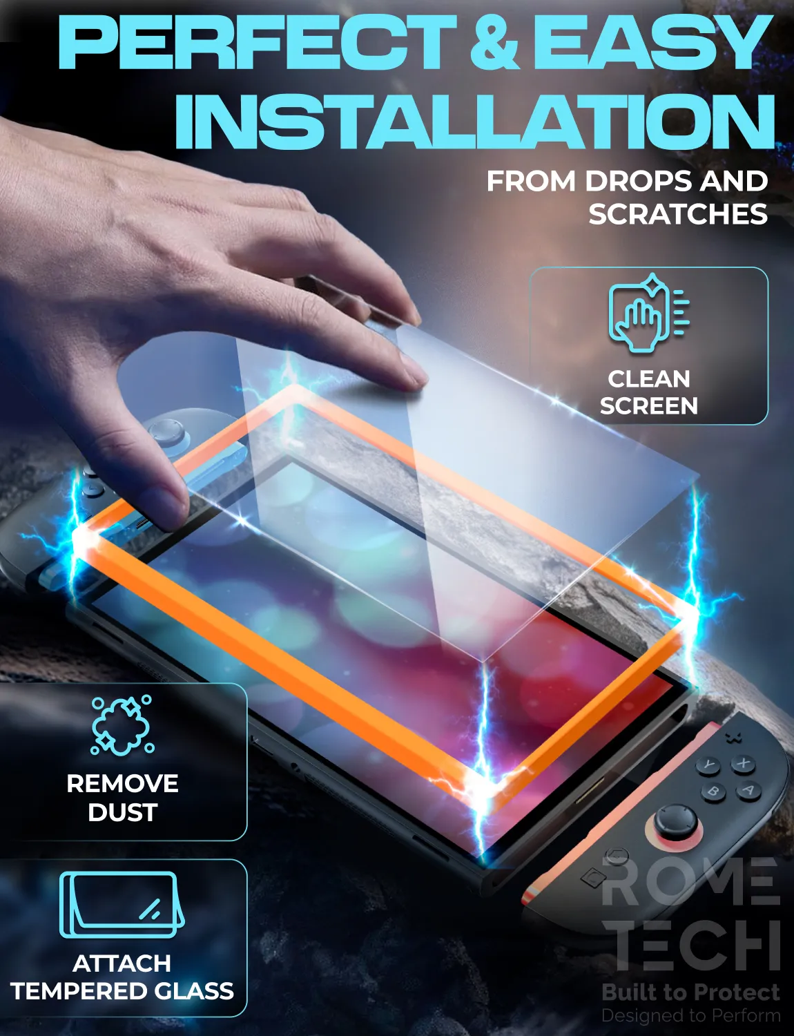 Nintendo Switch 2 (2025) Screen Protector With Plastic Frame (3 Per Pack) - Image 6