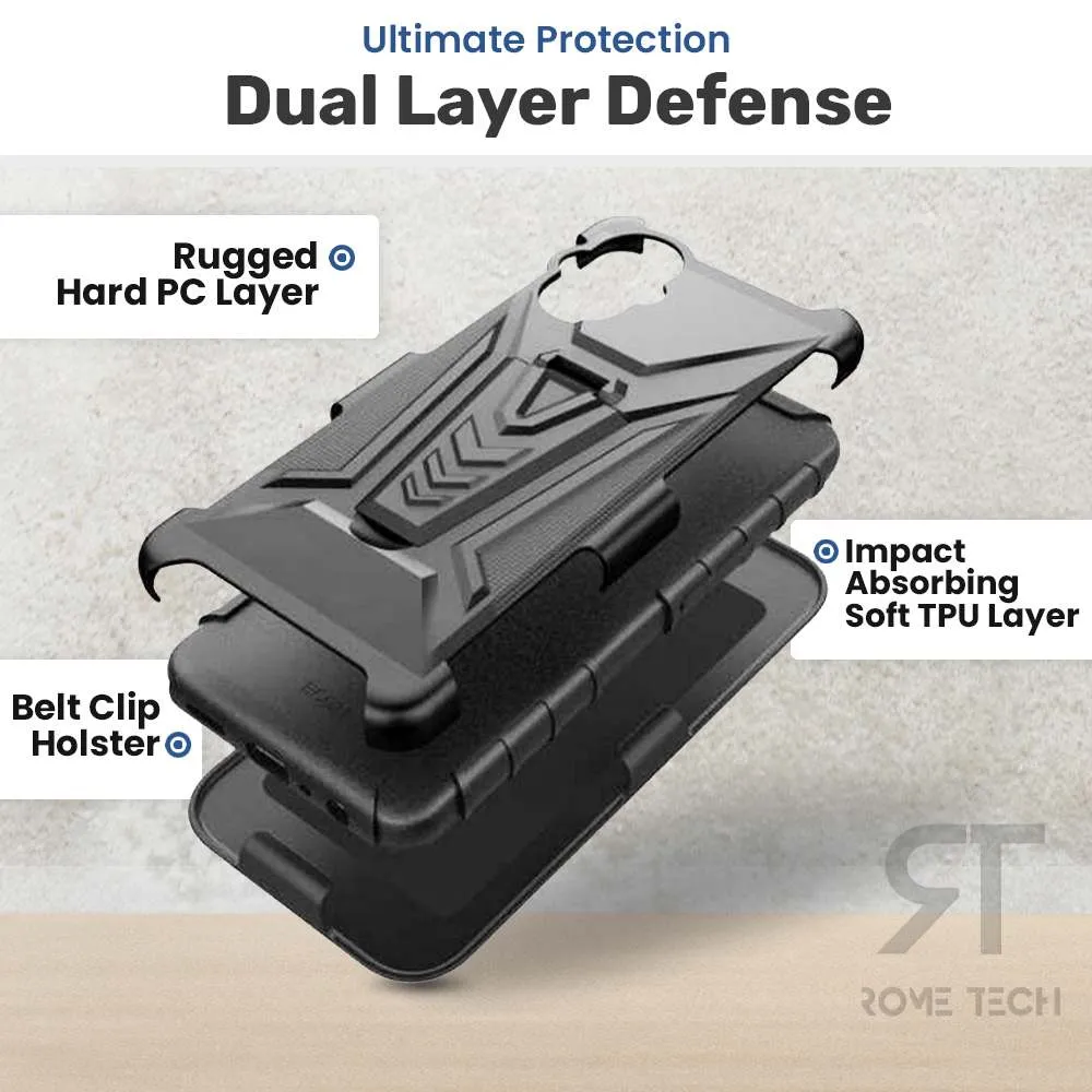 OnePlus Nord N20 5G Dual-Layer Holster Case with Kickstand - Image 4
