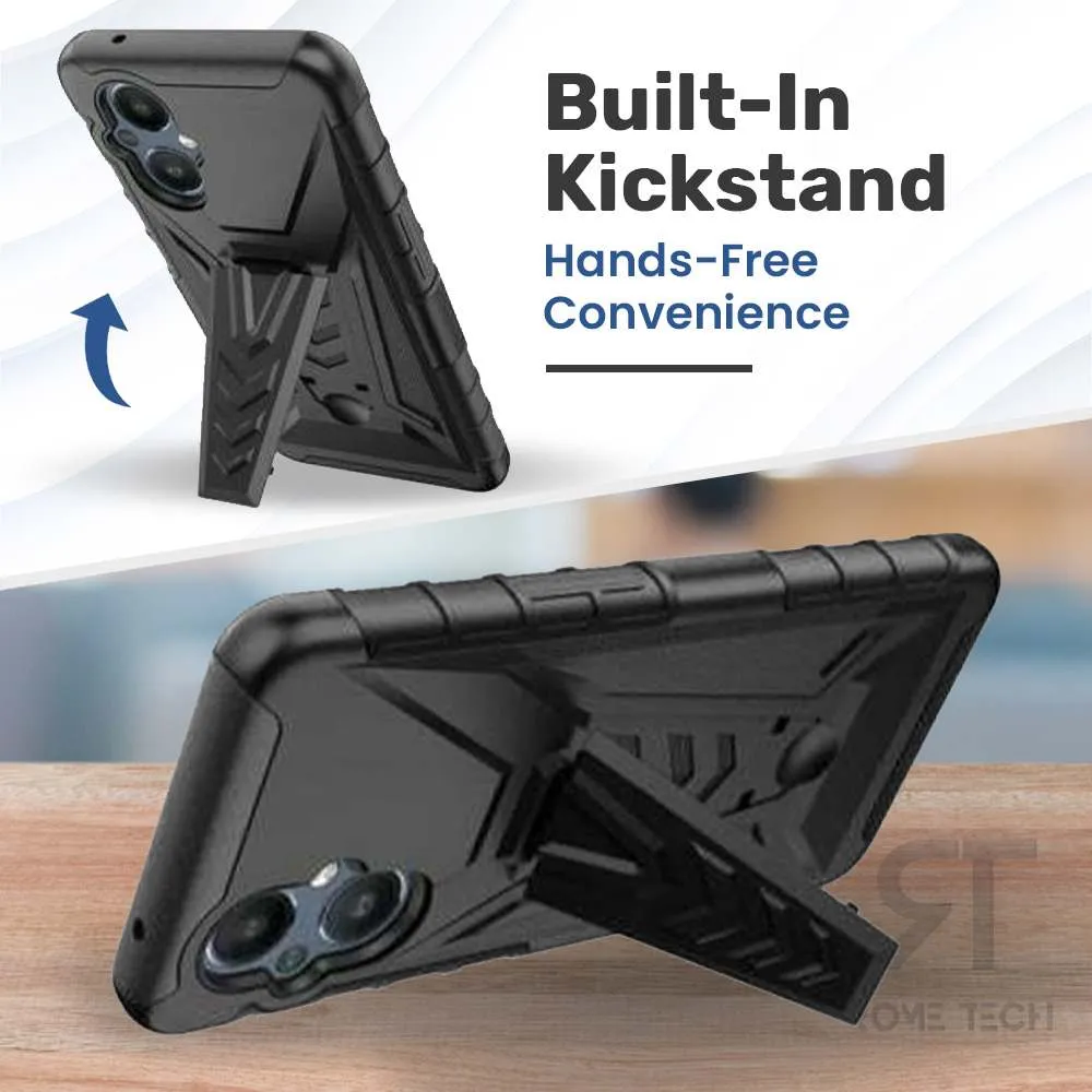 OnePlus Nord N20 5G Dual-Layer Holster Case with Kickstand - Image 5