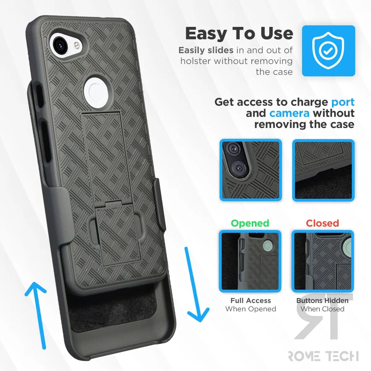Google Pixel 3a Belt Clip Holster Phone Case - Image 4