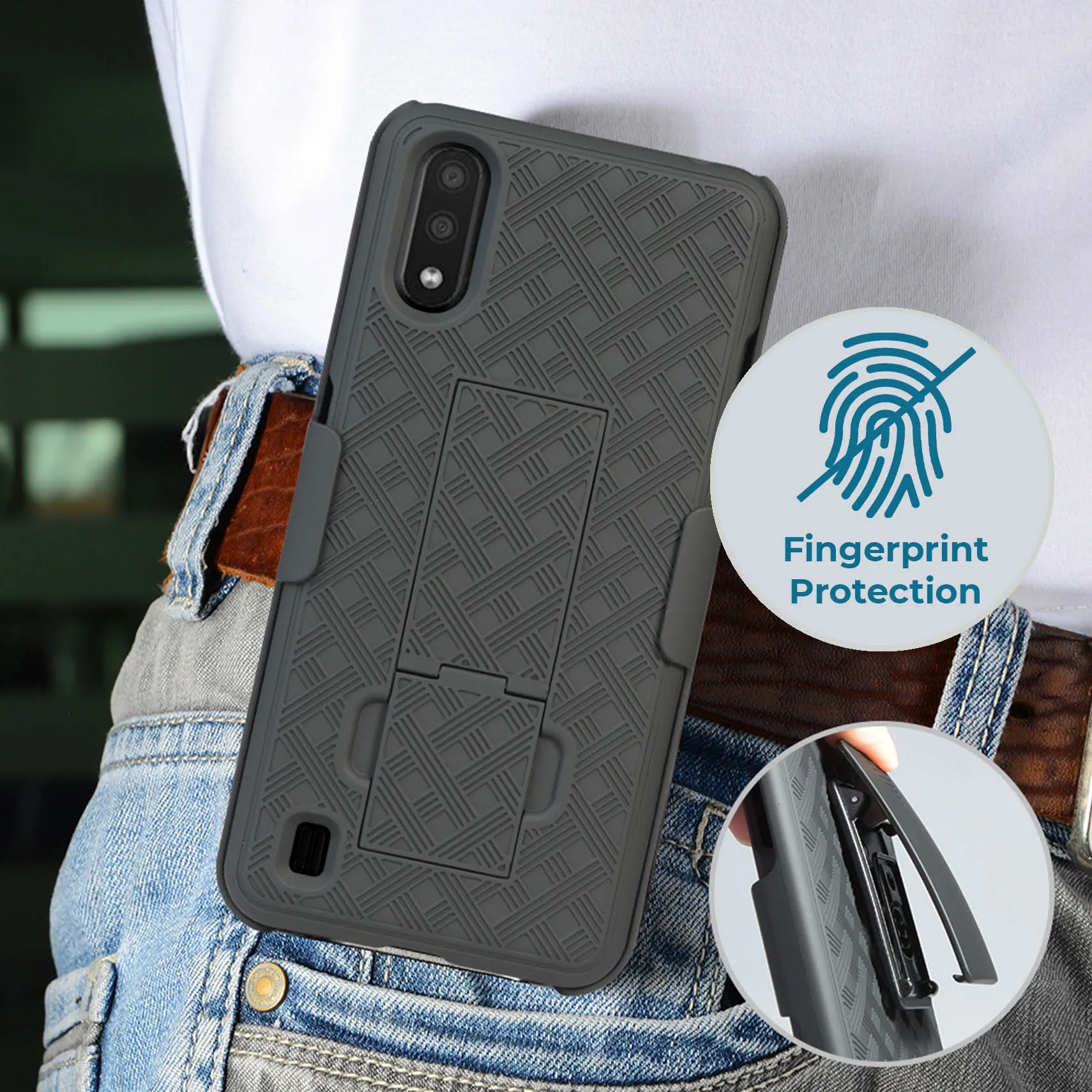 Samsung Galaxy A01 Belt Clip Holster Phone Case - Image 9