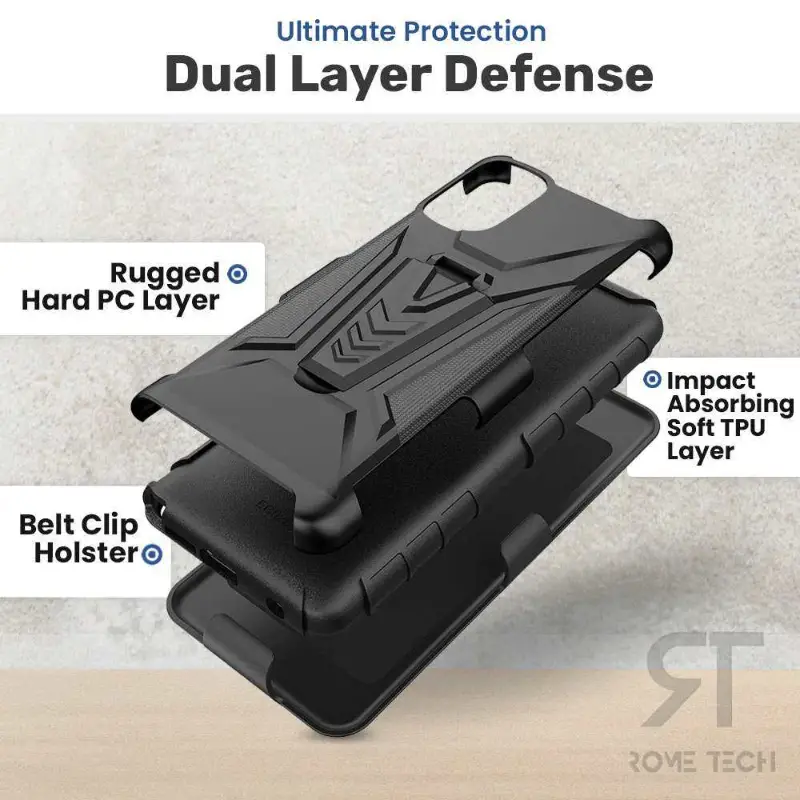 Samsung Galaxy A23 5G Dual-Layer Holster Case with Kickstand - Image 4