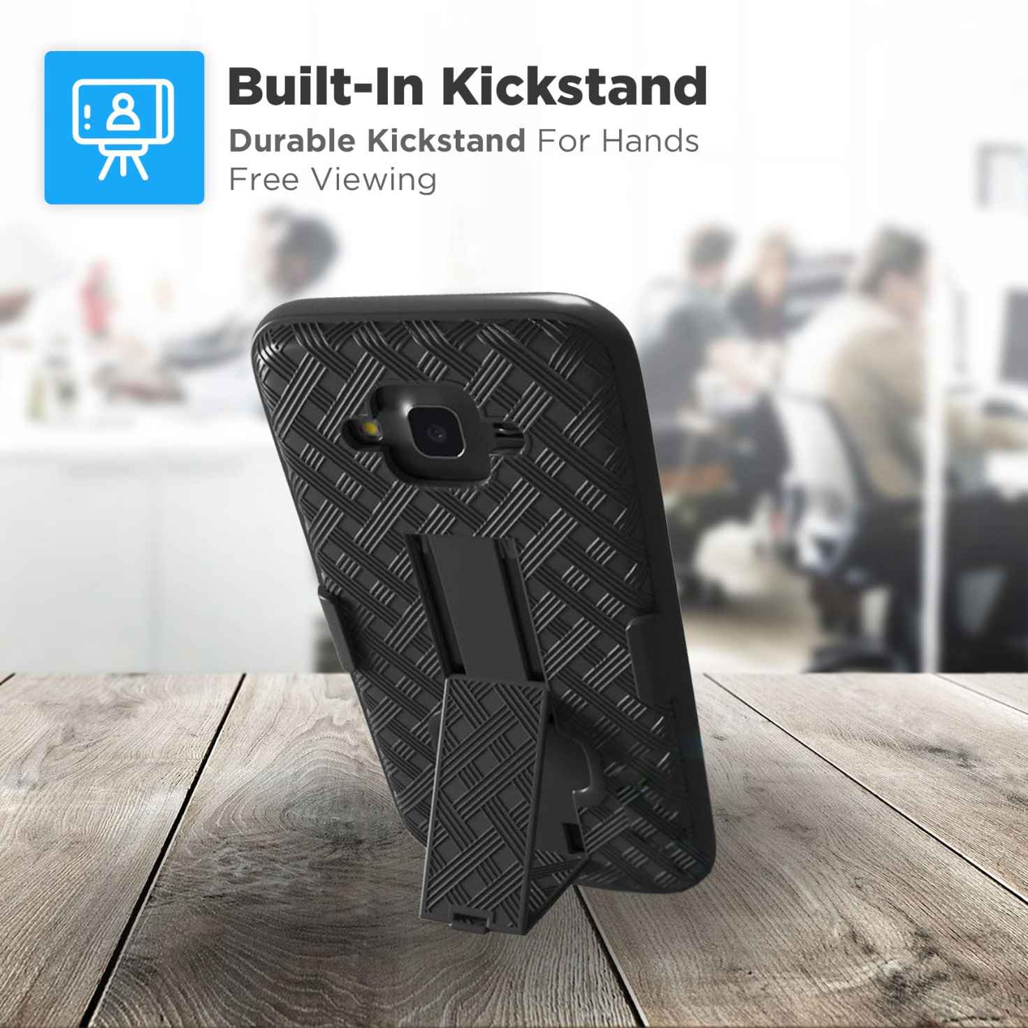 Samsung Galaxy J3 V (1st 2016) Belt Clip Holster Phone Case - Image 5
