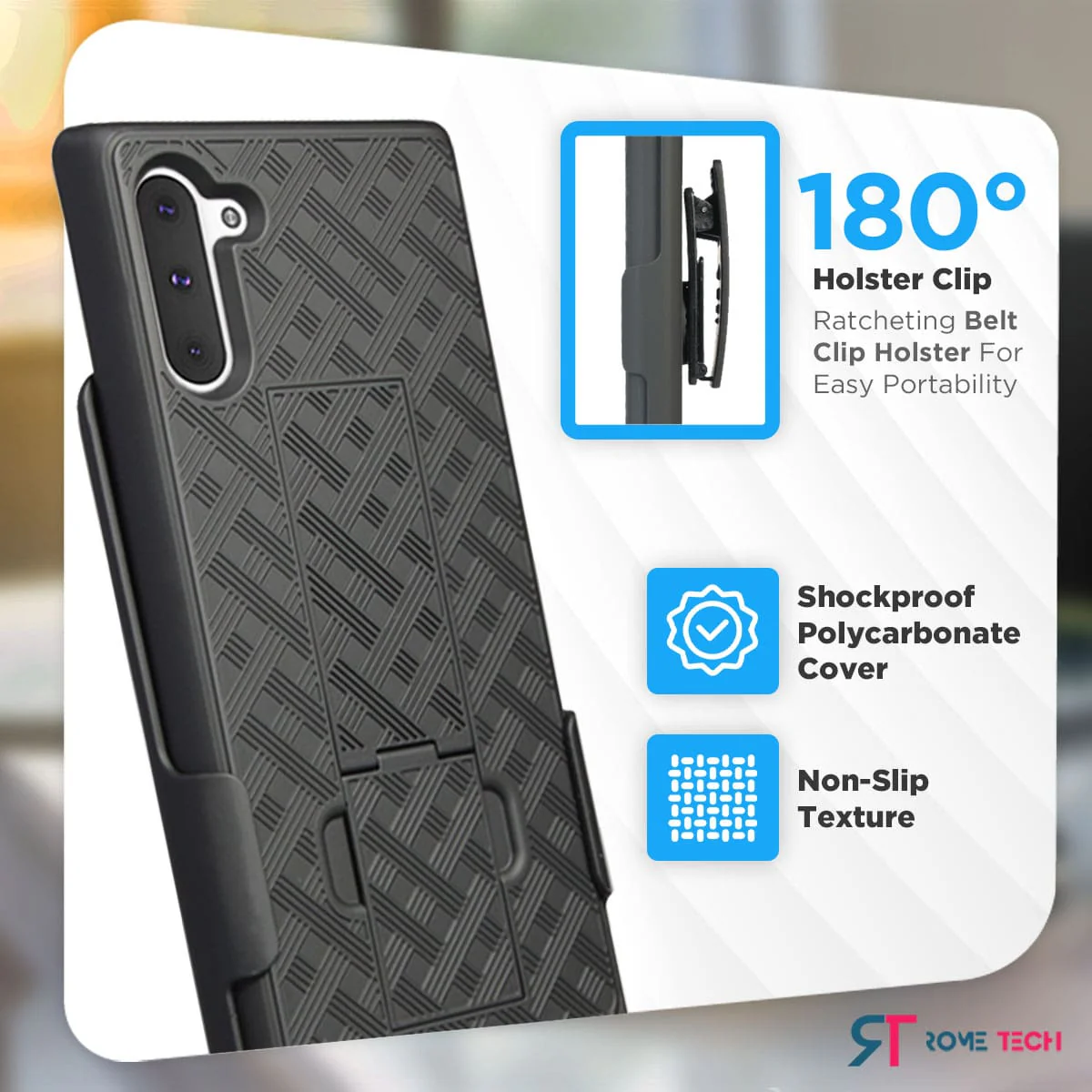 Samsung Galaxy Note 10 Belt Clip Holster Phone Case - Image 3
