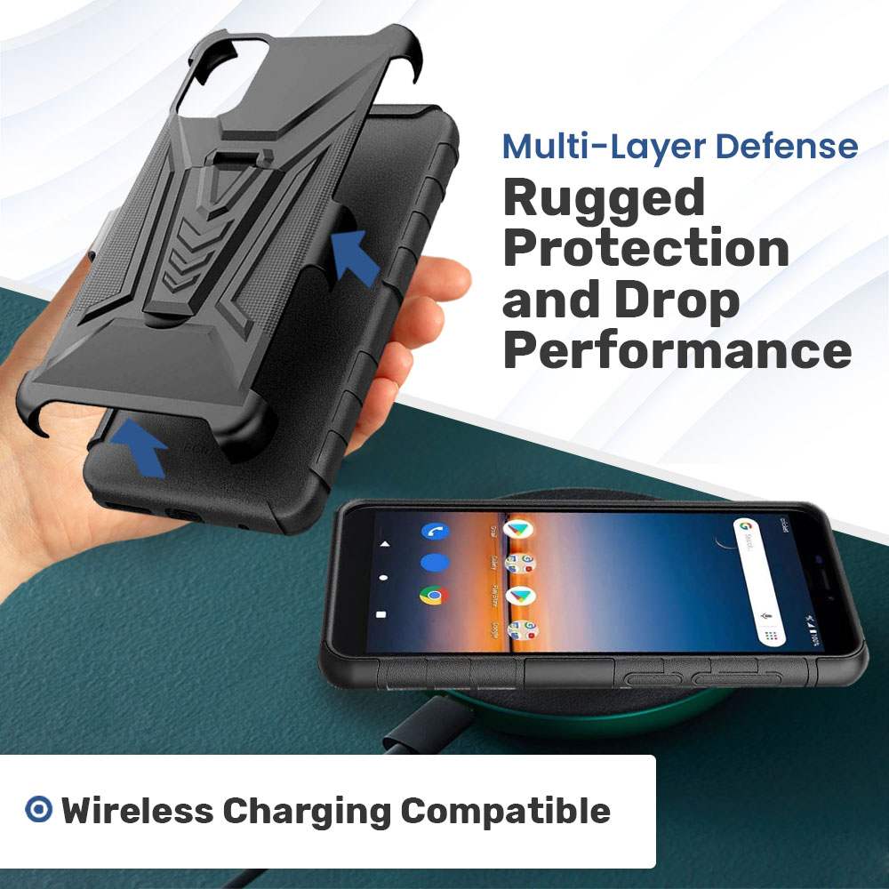 Samsung Galaxy S22 Ultra Dual-Layer Holster Case with Kickstand - Image 6