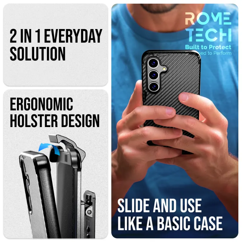 Samsung Galaxy S24 (2024) Protective Shockproof Case with Belt Clip Holster - Image 4
