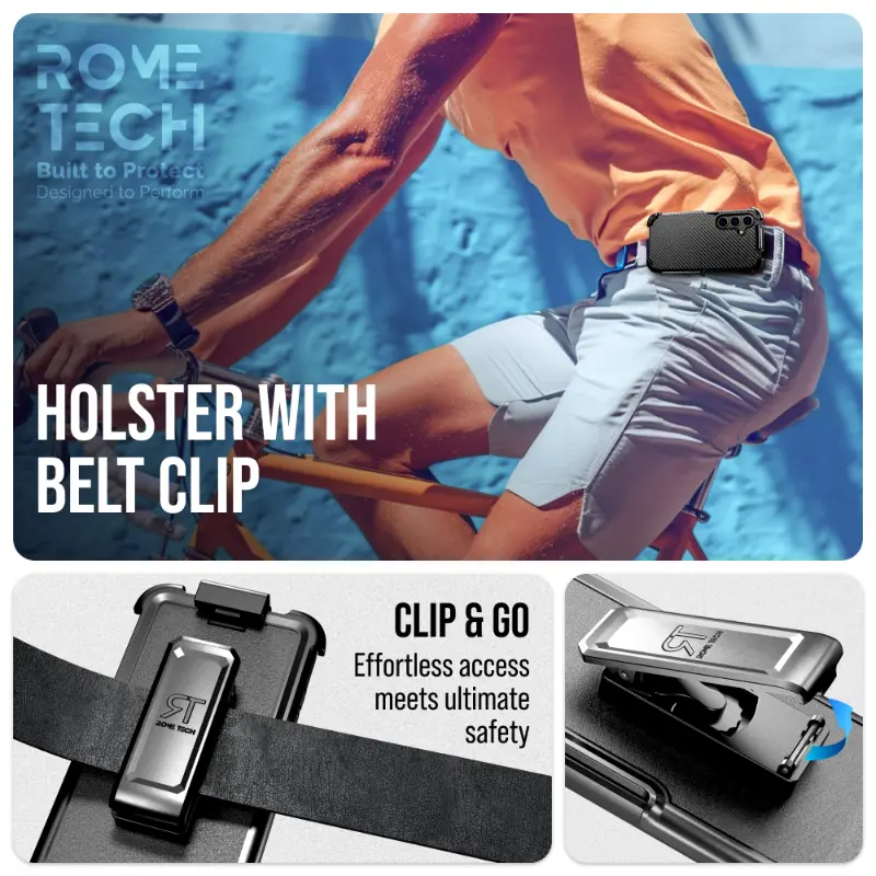 Samsung Galaxy S24 Plus (2024) Protective Shockproof Case with Belt Clip Holster - Image 3