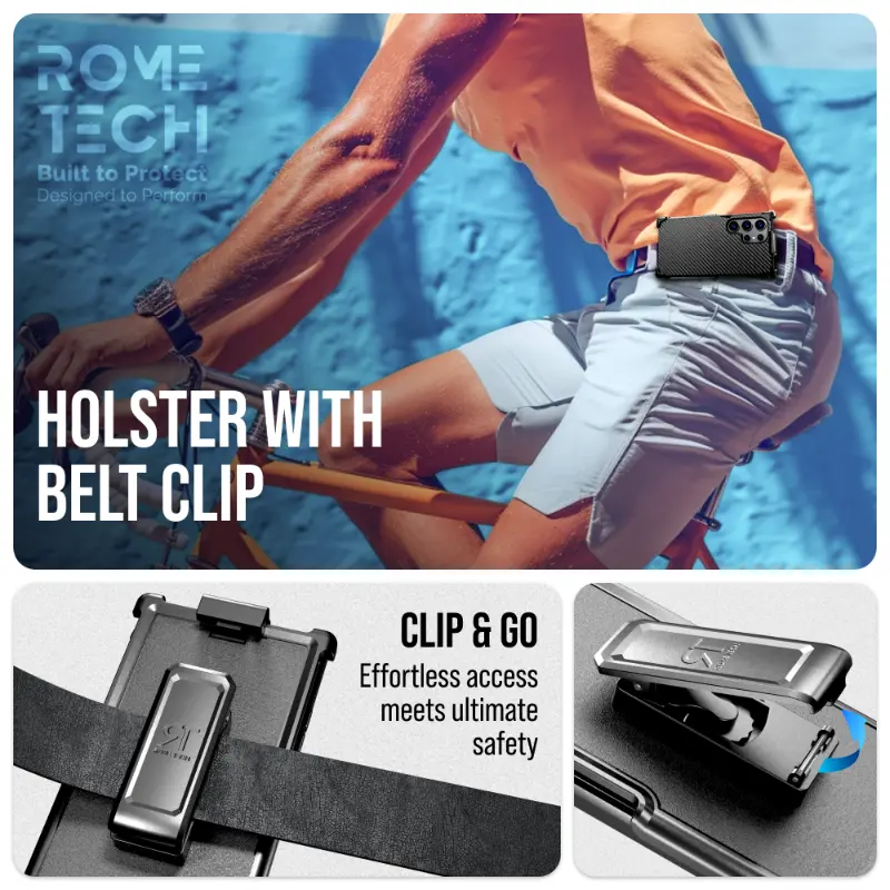 Samsung Galaxy S24 Ultra (2024) Protective Shockproof Case with Belt Clip Holster - Image 3