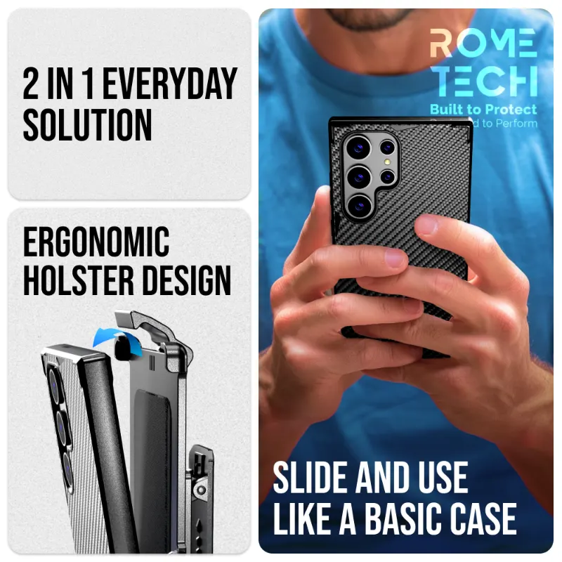 Samsung Galaxy S24 Ultra (2024) Protective Shockproof Case with Belt Clip Holster - Image 4