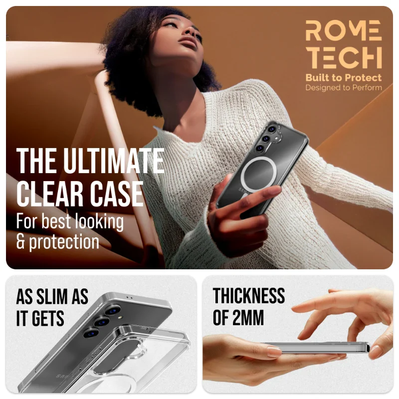 Samsung Galaxy S25 Plus Hybrid Shockproof Clear Slim Acrylic Case with MagSafe - Image 3